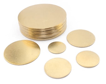 5-10pcs Raw Brass Round Stamping Blank 1mm Thickness Disc 15mm 20mm 25mm 30mm No Hole For DIY Jewelry Findings Making