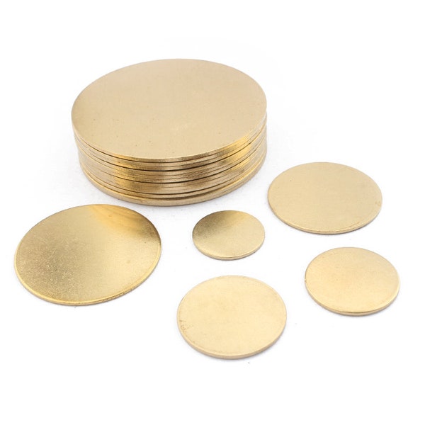 5-10pcs Raw Brass Round Stamping Blank 1mm Thickness Disc 15mm 20mm 25mm 30mm No Hole For DIY Jewelry Findings Making