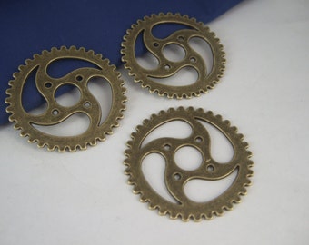 Lot De 5 Charms (Pendentifs) Vintage En Bronze - Style Moustache Steampunk Antique