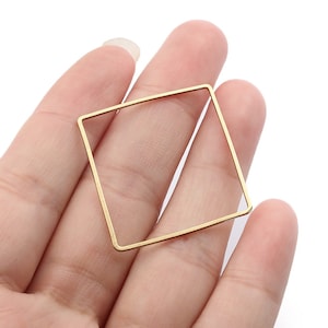 50pcs 30mm Square brass pendant 30x1mm Raw brass earrings findings