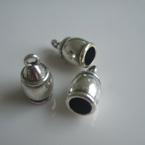 10 Pieces Antique Silver 8mm Hole End Caps for Round Leather AK232