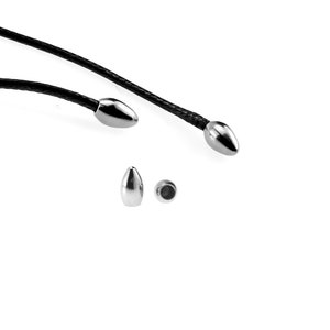 20pcs Stainless Steel Cord End Caps Fit 1.5/2/2.5mm Leather Rope DIY Jewelry Making Accessories Thread Fastener Crimp Findings