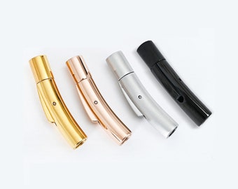 2 Sets 2mm 3mm 4mm 5mm Hole Bayonet clasps, Stainless steel Clasp , Cords End Cap Gold/ Rose Gold /Black ,  Lock Buckle Accessories