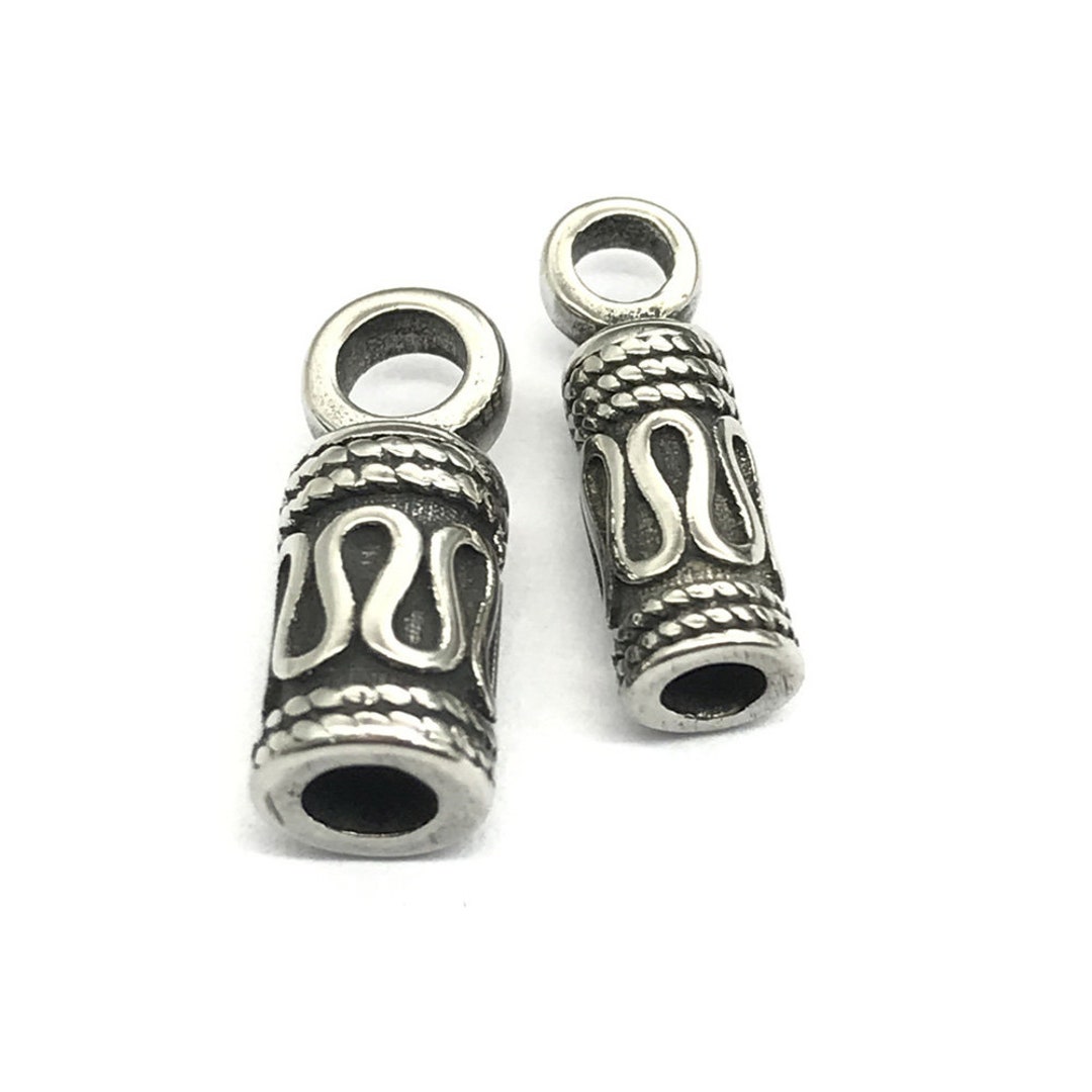 2pcs 316 Stainless Steel End Caps for 2mm 3mm Round Leather Cord End