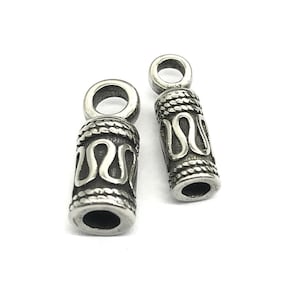 2pcs 316 Stainless steel end caps for 2mm 3mm Round Leather Cord End Cap