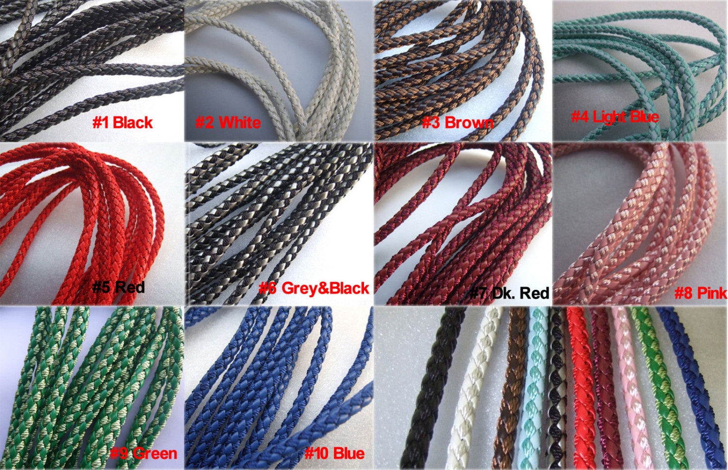 5mm Round Leather & Silk Braided Cord Trim Rope for Bracelet / Etsy