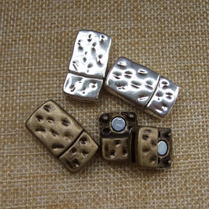 3 Sets 10mm Flat Antique Silver/Bronze Clasps 10x2mm for 5mm 10mm Flat Leather Cord