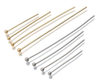 100Pcs Stainless Steel Ball Pins Findings Ball Head Pins For Jewelry Making DIY Supplies Accessories