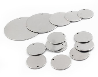 10 stks 12mm 15mm 20mm 25mm 30mm 35mm 40mm ronde roestvrij staal Tags Stempelen Blanks Charms