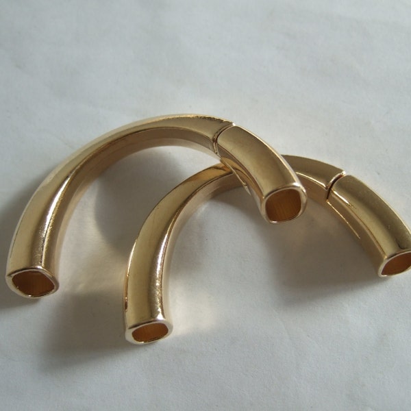 3pcs fermoirs magnétiques demi-manchette en or rose fermoirs de bracelet en cuir de réglisse