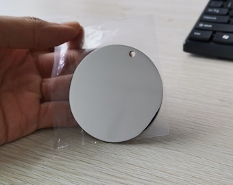Hand Polished Mirror 60mm Round Stainless Steel Tags Stamping Blanks Disc Pendants