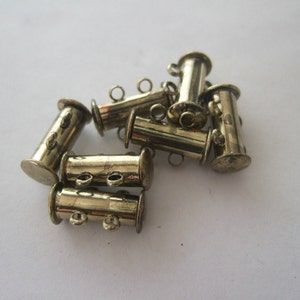 10 Sets Antique Brass 2-Strands Slide Tube Lock Clasps