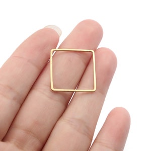 Brass square findings 20x1mm Raw brass blank square earrings charms 50pcs