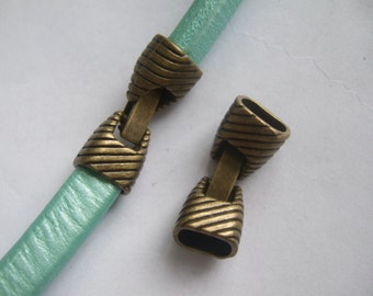 3 Sets Antique Bronze Licorice Snap Clasp for 10x6mm Licorice Leather