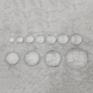 May include: A set of ten clear glass circles of varying sizes, arranged in a row from smallest to largest. The circles are on a grey textured surface.