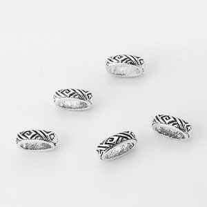 10pcs Antique Silver 10x5mm Bracelet Slider Spacer Beads For 5mm Round Leather Cord