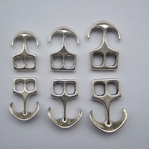 10pcs -- 3 Size Choose Antique Silver Anchor Clasps for Leather Bracelet,  Anchor Hook Bracelet Clasp, Leather Findings AK063/AK065