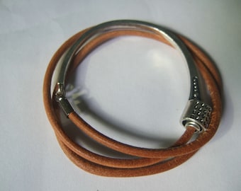 3 Sets Antique Silver Half Cuff Clasp for 3mm Round Leather