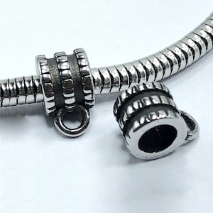 2/5pcs Stainless Steel 4mm Hole Fillister Charms Pendant Holders for Bracelet Necklace Making Suppliers