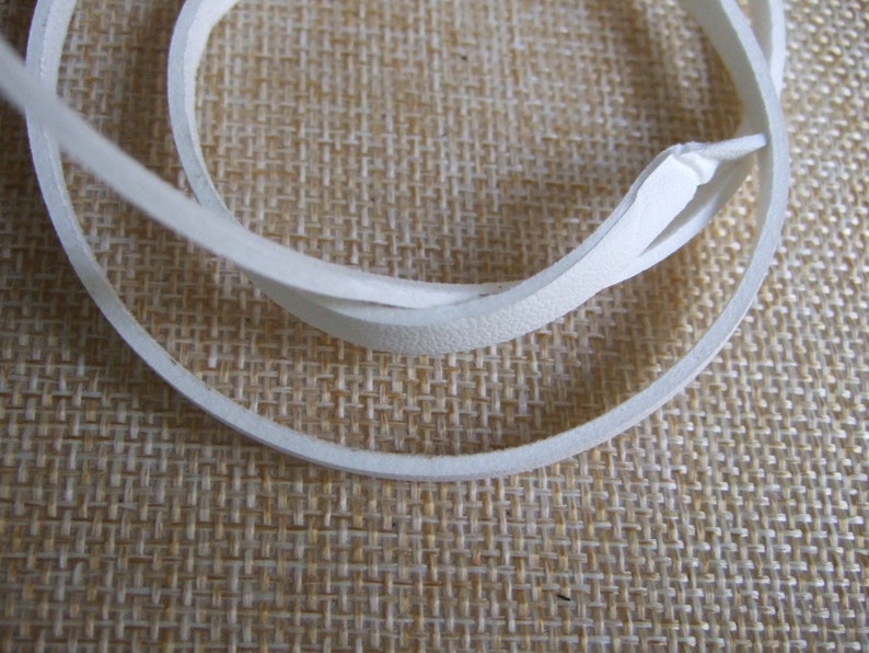 1 Meter 5x2mm Flat faux suede leather cord 5mm flat white PU | Etsy