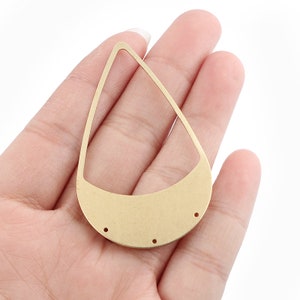 10pcs Brass drop hanghanger 59x35mm Getextureerde Oorbellen bungelen charme Brass oorbellen bevindingen 3 holes