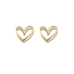Brass Heart Charms , Raw Brass Heart Links Connectors 13x12mm Jewelry Making , Earrings Jewelry Findings
