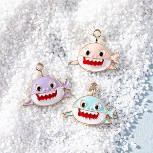 10 Ocean Shark Charms Pendants for Kids Anklet Bracelet Necklace Jewelry Making DIY Handmade Craft 20x17mm