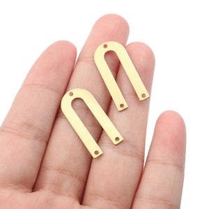 20pcs Brass U shaped charm connectors 26x12mm Raw brass earrings findings