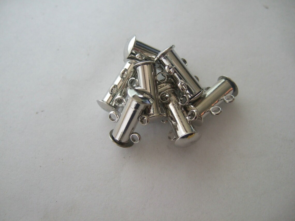 10 Sets Silver Tone 2Strands Slide Lock Clasp CK146 Etsy
