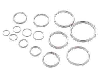 100pcs Stainless Steel Split Rings, Double Rings, Split Jump Rings, 5mm 6mm 7mm  8mm 10mm 12mm For DIY Findings Supplies Accessories