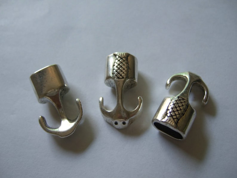 5pcs Antique Silver Bracelet Hook Clasps for 5mm round leather Etsy