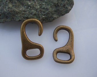 5pcs Antique Bronze Hook Clasp For 5mm Round Leather Bracelet Clasps
