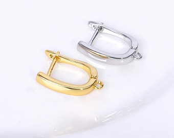 2 pieces 18K Gold Plated Brass Earring Hook Clasp, Ear wire Earring Making Findings,Accessories For Earrings