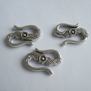 10pcs Antique Silver S Hook Clasps 23x15mm