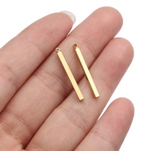 20pcs 25mm Square Stick Shape Raw Brass Charms ,earring brass accessories ,necklace,earrings,jewelry findings