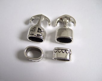 5 Sets Antique Silver Anchor Hook Clasp, Open Hook Clasps cuff anchor clasp for 5mm round leather cord