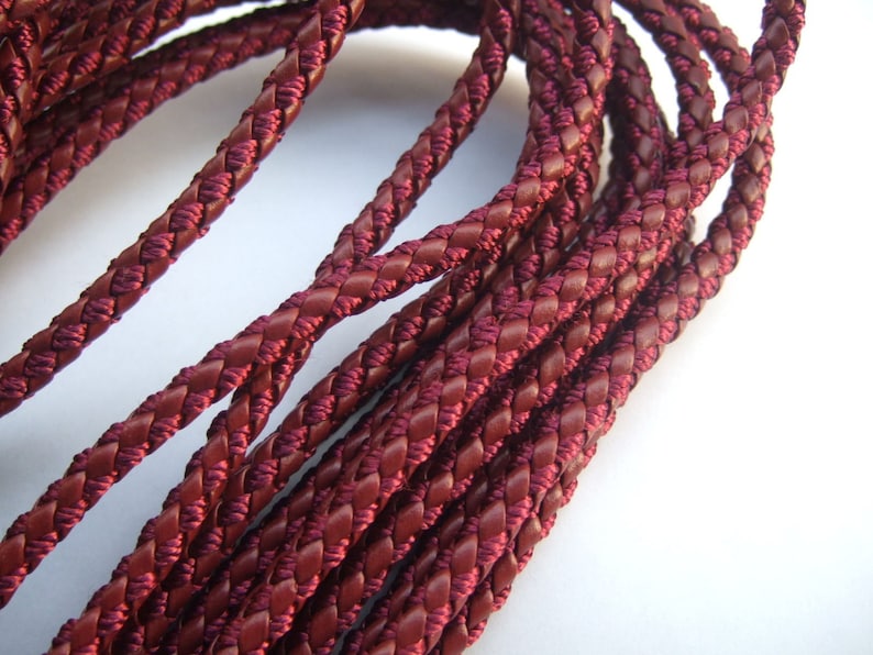 5mm Round Leather & Silk Braided Cord Trim Rope for Bracelet / Etsy