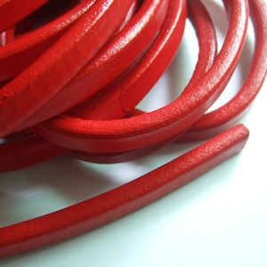 10 x 6 mm rood echt dropleren koord, echt leren koord voor armband