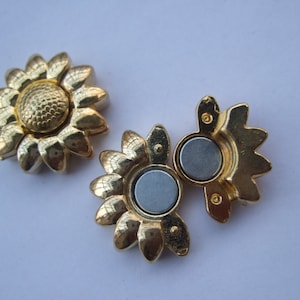 3 Sets Golden Plated Sunflower Clasp 10x2mm  for  5mm 10mm flat leather cord