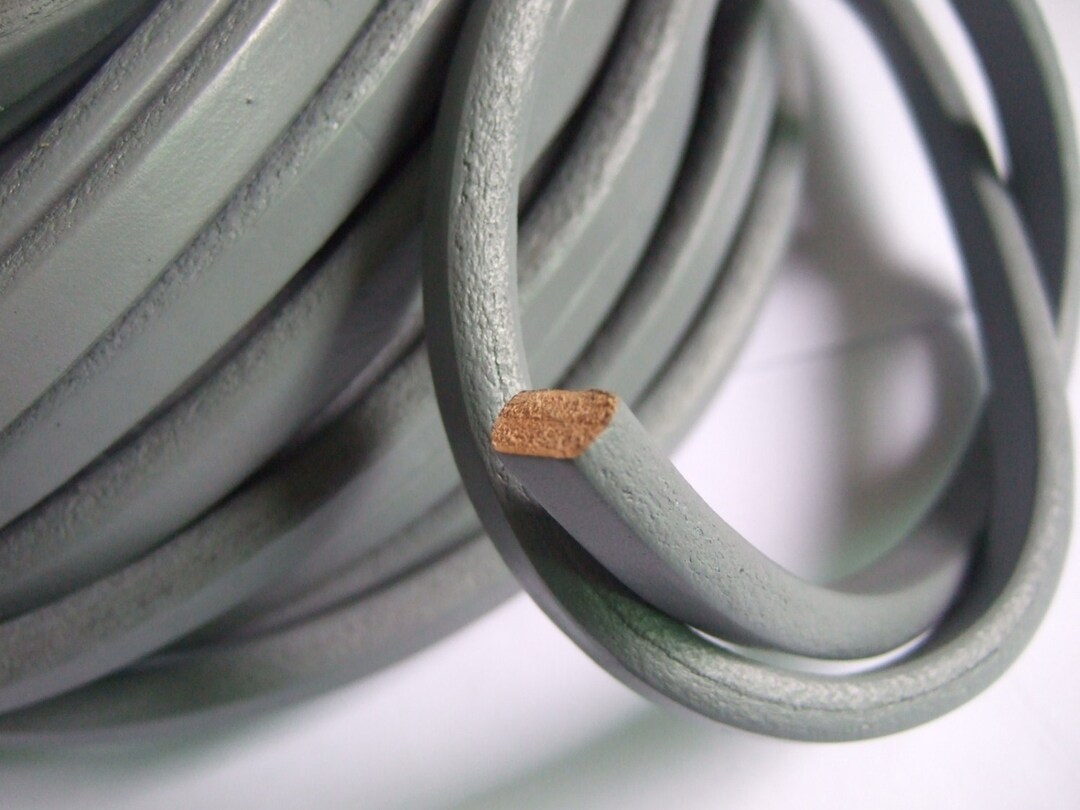 Green Licorice Leather Cord - 10x6mm Top-Grain Leather For Jewelry Making, Custom Lengths Available