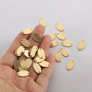 9x15mm Oval Disc Connectors Raw Brass Earring Charm, Wholesale Earring Findings,Earring Connector,Jewelry Making Supplies