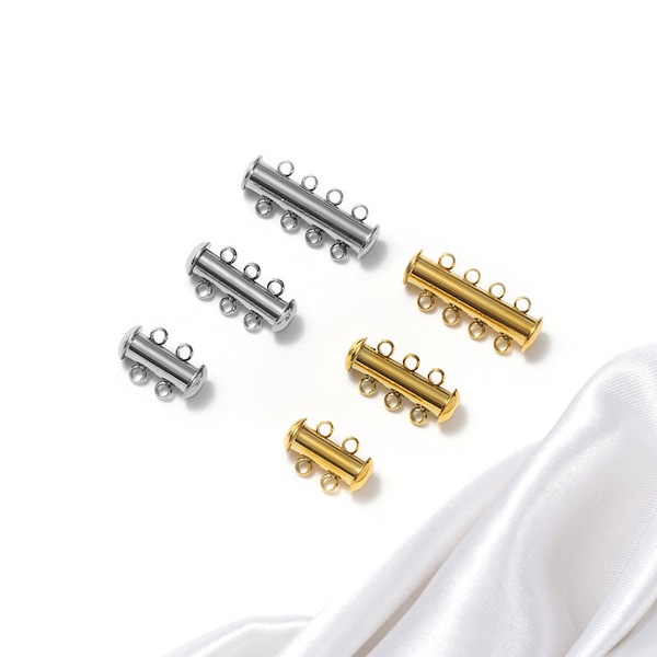 Acier inoxydable Multi brins magnétique Slide Lock Fermoir pour collier Bracelet Connecteur Bijoux Résultats