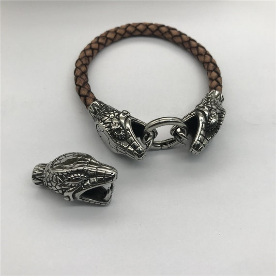 Stainless Steel Dragon Head Spring Clasp Bracelet Connector for 