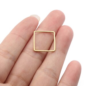 16mm Brass square Geometric findings 16x1mm Raw brass earrings findings 100pcs