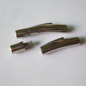 Stainless steel snap in clasp 3mm round hole for leather cord