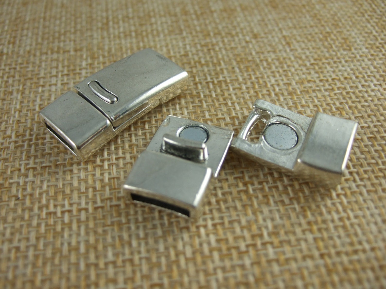 3 Sets 10x2mm Flat Clasp 10mm Flat Leather Clasp Etsy