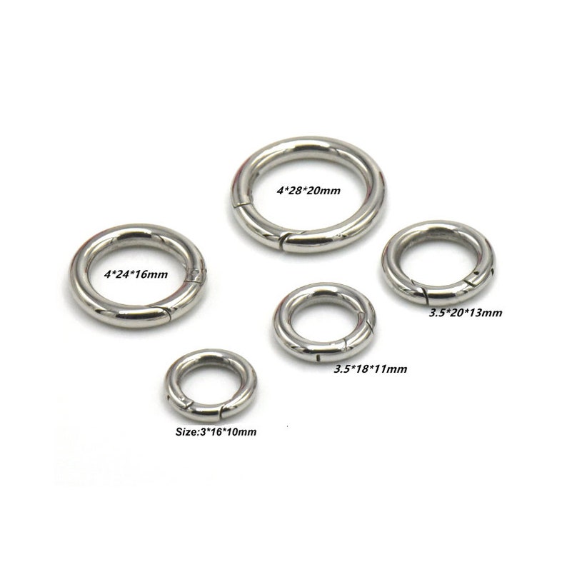 Stainless Steel Opening Ring Spring Clasp Connectors Lock Buckle ...