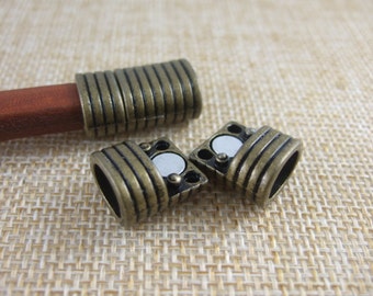 3 Sets Antique Bronze Licorice Clasp 10x7mm Oval Hole for Licorice Leather Bracelet