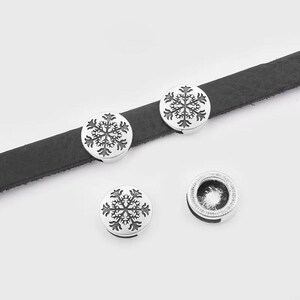 10pcs Sliders Spacer for 10mm Flat Leather Cord, Antique Silver Metal Findings 10x2mm flat leather findings