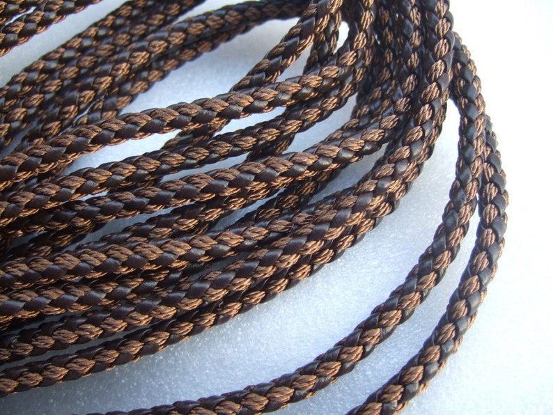 5mm Round Leather & Silk Braided Cord Trim Rope for Bracelet / Etsy